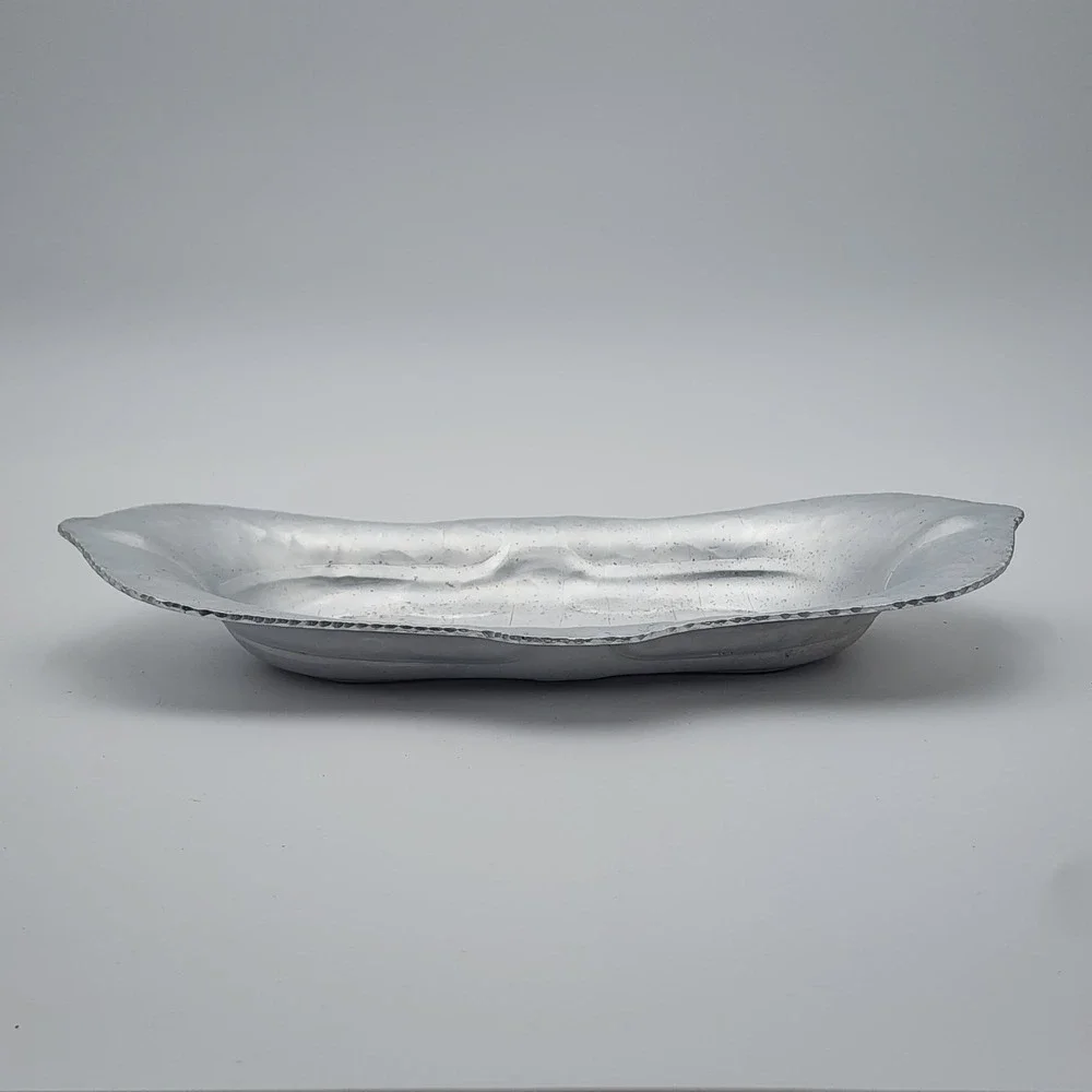 Vintage Wrought Farberware Hammered Aluminum Bread Serving Tray 13.25